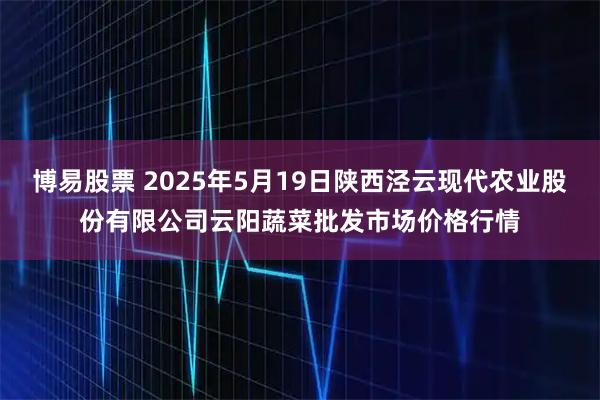 博易股票 2025年5月19日陕西泾云现代农业股份有限公司云阳蔬菜批发市场价格行情