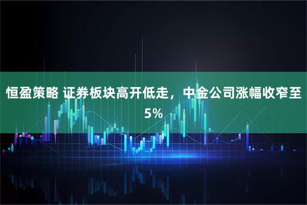 恒盈策略 证券板块高开低走，中金公司涨幅收窄至5%
